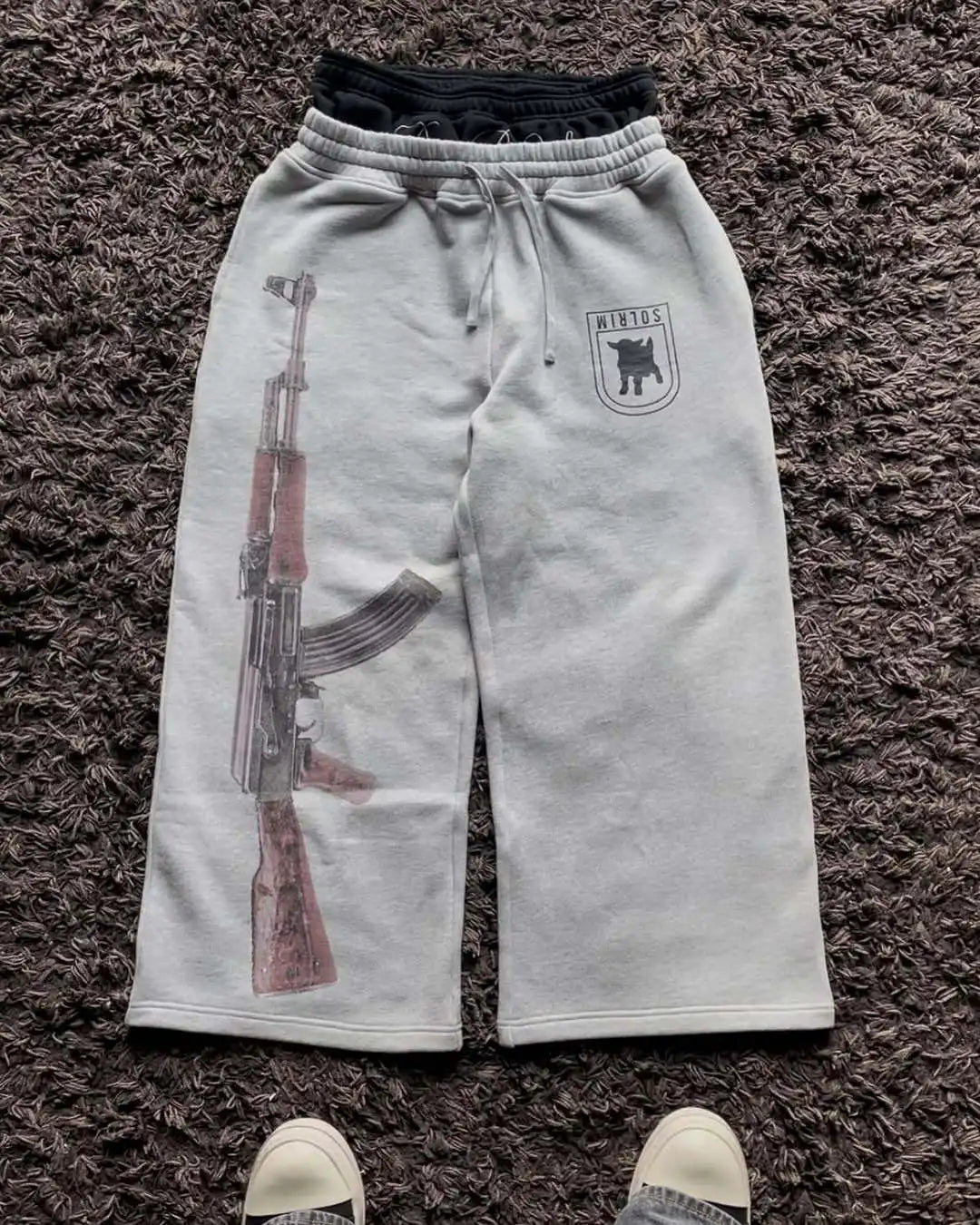 ALMASTRONG Unisex Gothic Embroidered Sweatpants