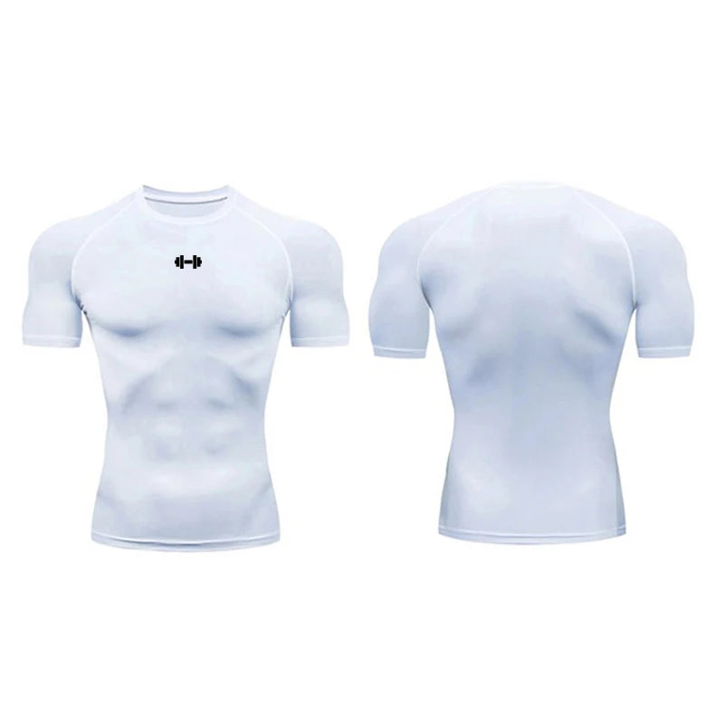 Compression T Shirt Men Summer Sportswear Running T-shirt Elastic
