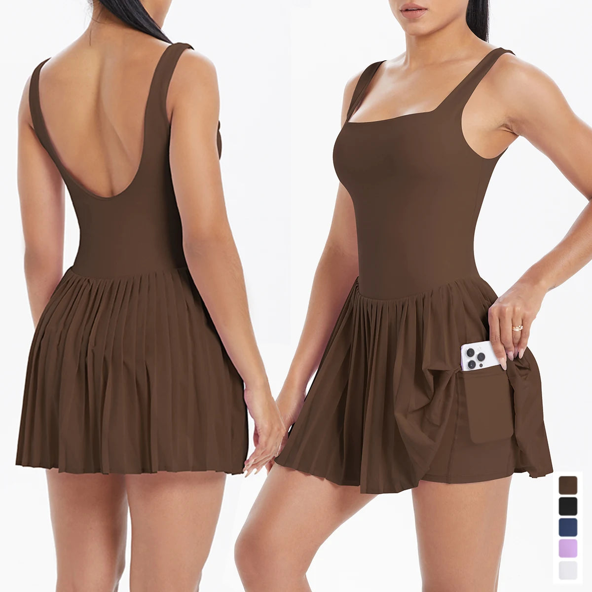 ALMASTRONG Women’s Gym Jumpsuit Set – Yoga Fitness Shorts & Tennis Skirt Outfit