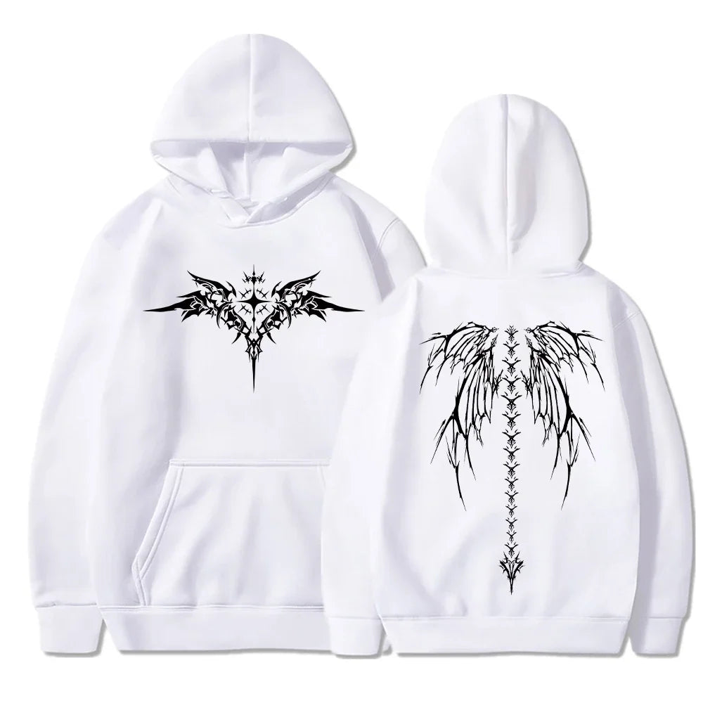 Men’s Wing Print Hoodie – Fashionable Long Sleeve