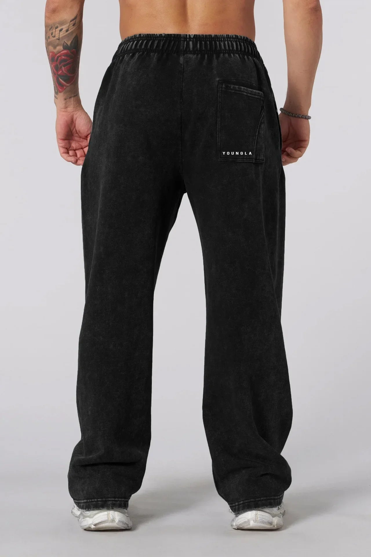 Men's straight legs wide pants fitness training casual sports outdoor running trousers fashion American style brand sports pants - ALMASTRONG