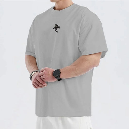 men Loose oversized short sleeved T-shirt men summer mesh sports