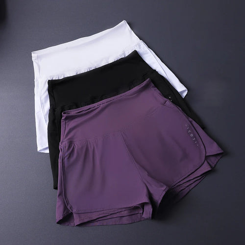 Women's 2 in 1 Shorts with Pockets - Lightweight Breathable Loose