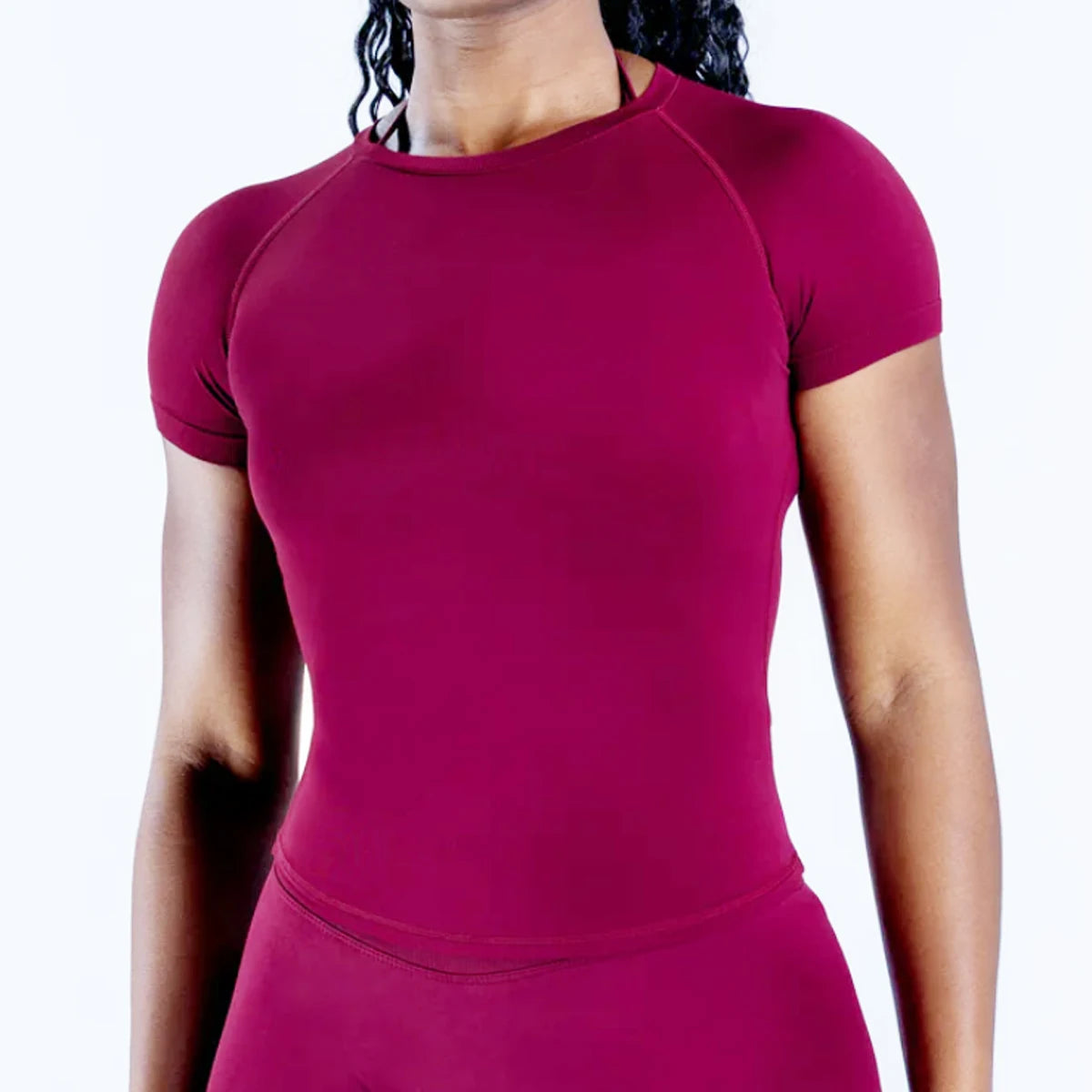 ALMASTRONG Women’s Impact Crop Top – Short Sleeve Longline Yoga & Gym Shirt