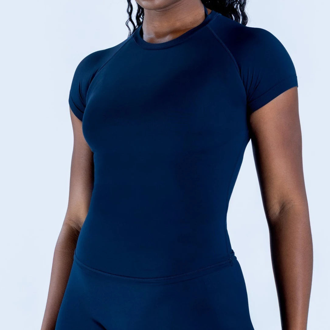 ALMASTRONG Women’s Impact Crop Top – Short Sleeve Longline Yoga & Gym Shirt