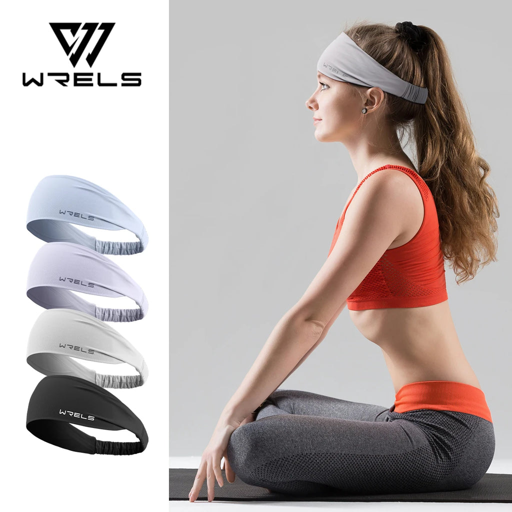 WRELS Sport Headband Running Fitness Sweatband Elastic Absorbent Sweat