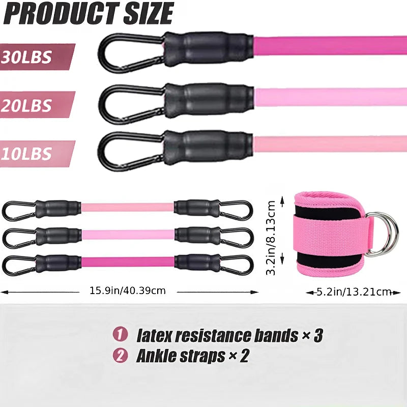 Ankle Straps Resistance Bands Set Fitness Workout Exercise Equipment