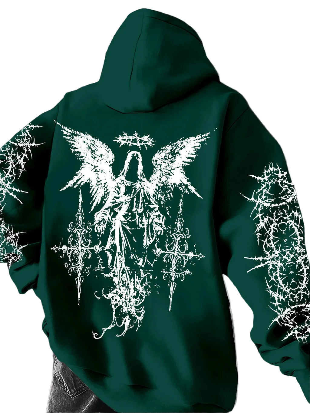Gothic Style Angel Print Hoodies Men Women Outdoor Street Casual Sport Trend Hip-hop Couple Long-sleeve Autumn Winter Sweatshirt - ALMASTRONG