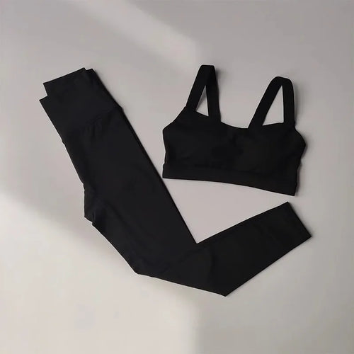Seamless Yoga Suit Women Sports Bra High Waist Leggings Shorts Outfit