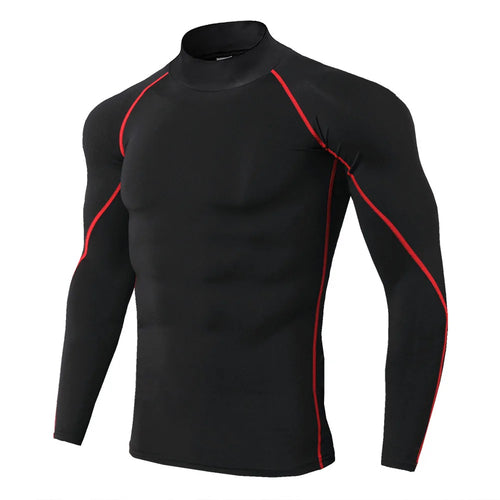 Men Bodybuilding Sport T-shirt Quick Dry Running Shirt Long Sleeve