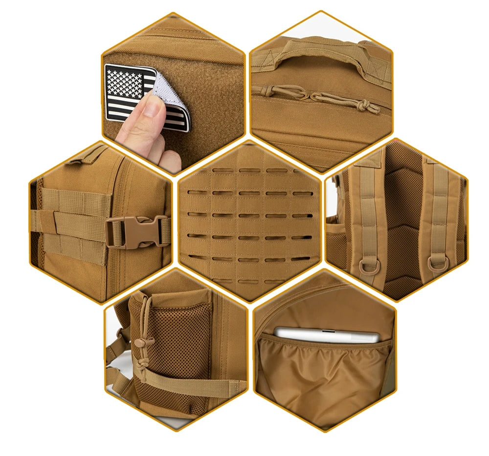 25L Tactical Backpack Outdoor Bag for Fitness MOLLE Backpack GYM For