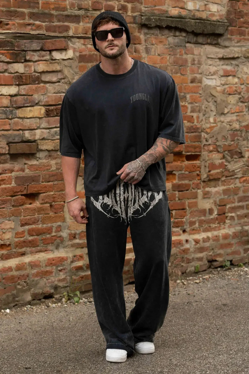 Men's straight legs wide pants fitness training casual sports outdoor running trousers fashion American style brand sports pants - ALMASTRONG