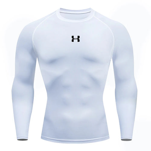 Men Running Compression T-shirt Long sleeves Sport Tees Gym Fitness