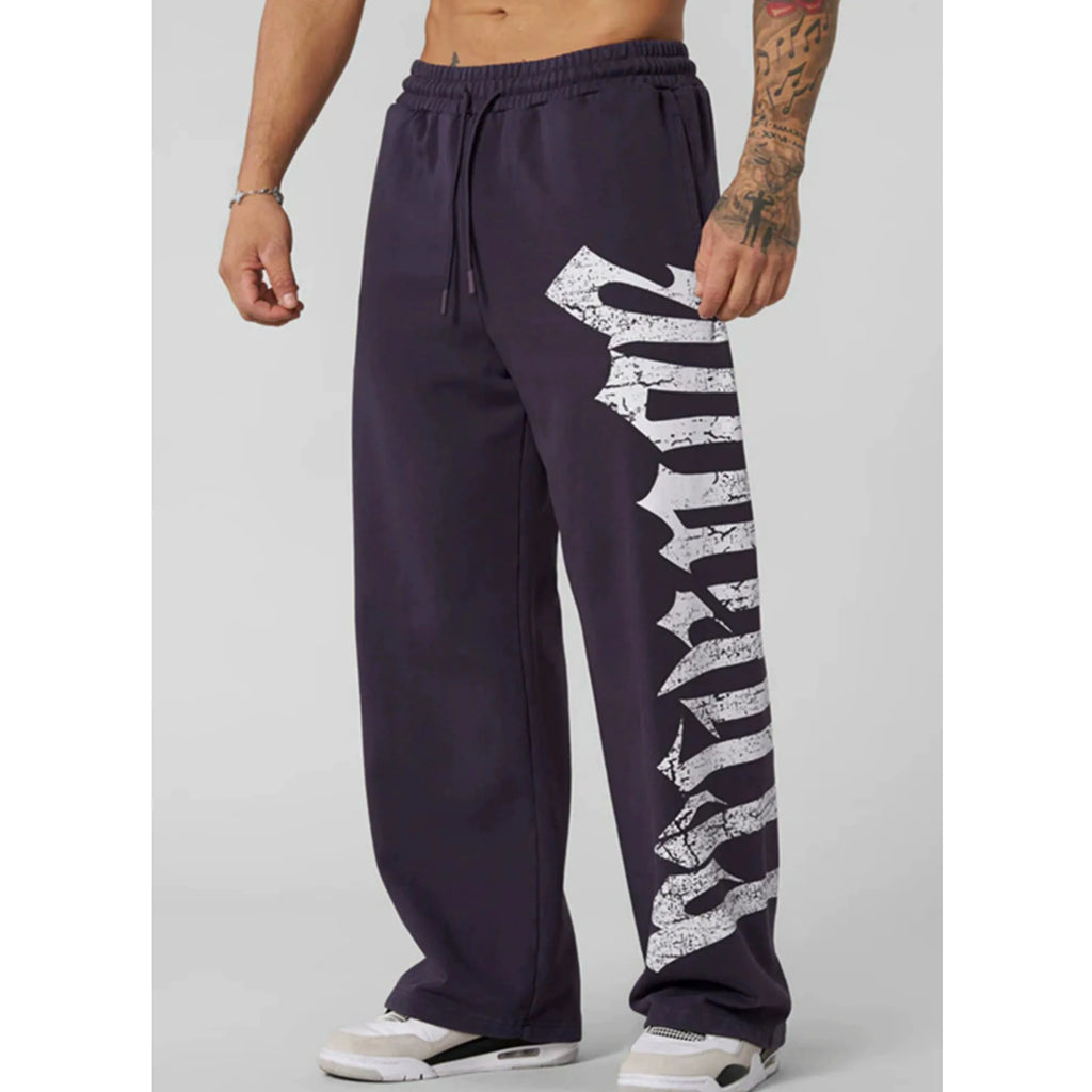 ALMASTRONG Men’s Anime Jogger Sweatpants – Wide-Leg Hip-Hop Street Style