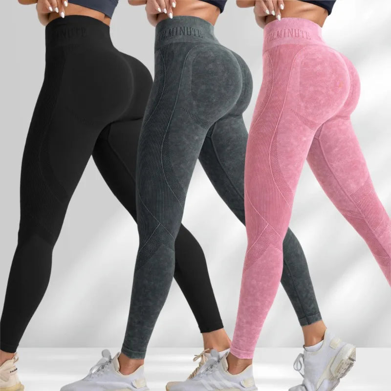 Women Seamless Gym High Waist Yoga Pants Hip Lifting Outdoor Sports