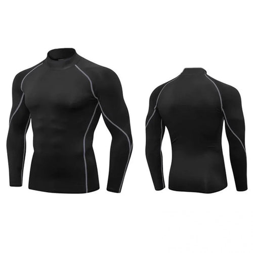 Men's Turtleneck Quick dry Long-Sleeved Compression Long Sleeved