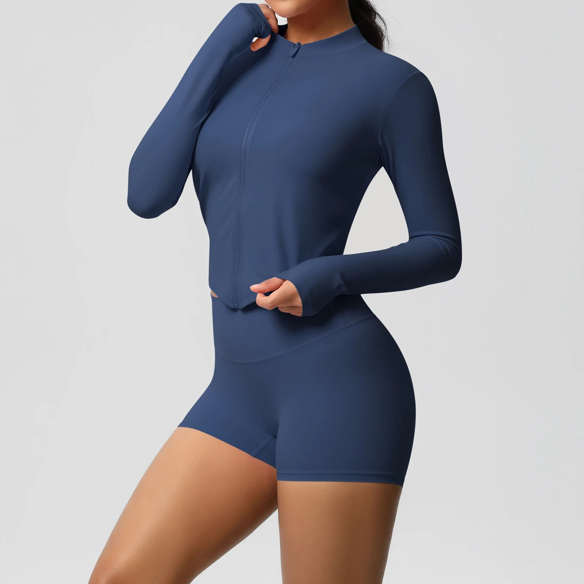 ALMASTRONG Women’s Yoga Set – Zipper Jacket & Hip-Lifting Leggings