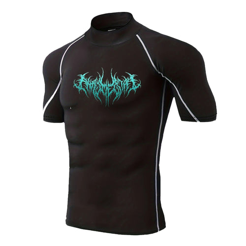 Summer Gym Fitness Stretch Top Men's Anime Compression Shirt Jiu-Jitsu