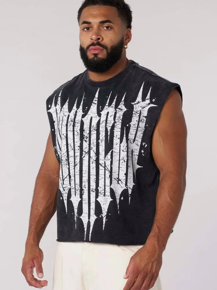 ALMASTRONG Men’s Sleeveless Cotton Tank Top – Gym & Fitness Training Vest