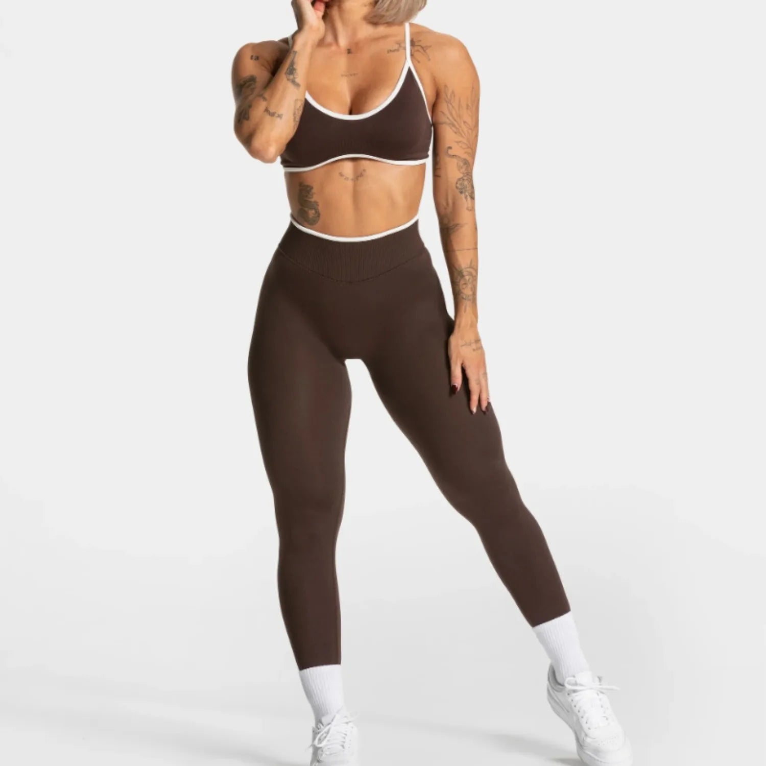 ALMASTRONG Women’s Backless Sports Bra – Summer Knitted Gym Top