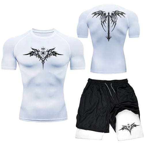 New MMA Boxing Compression Set Sportwear for Men Quick Dry Gym Shorts