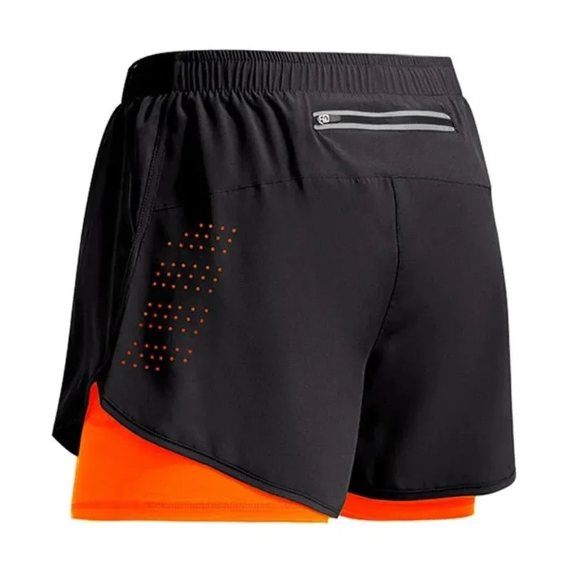 2024 New Men's Fitness Training Shorts Summer 2 In 1 Quick Dry Gym