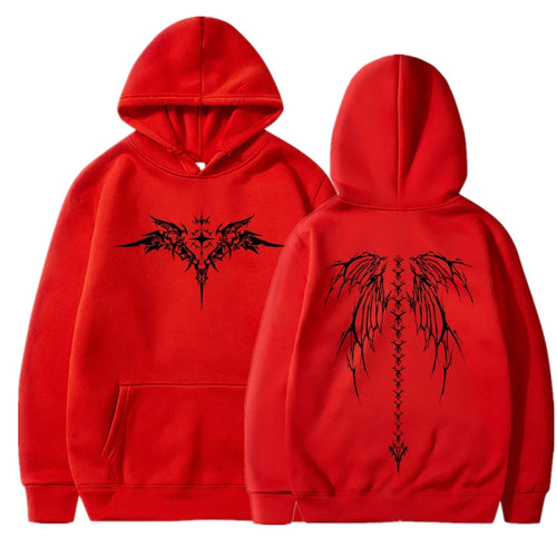 Men’s Wing Print Hoodie – Fashionable Long Sleeve