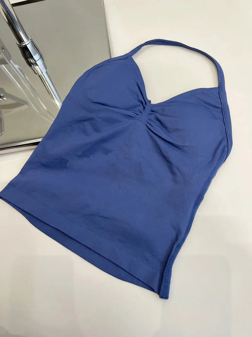 ALMASTRONG Women’s Seamless Longline Yoga Tank – Strappy Gym Top