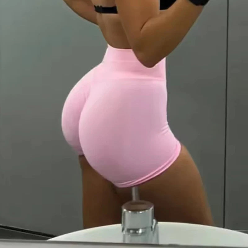 Gym Shorts Women Fitness Sports Biker Shorts 4.5" Low Ribbed Band Yoga