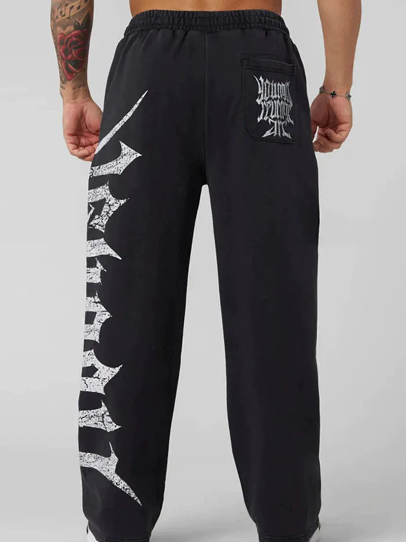 ALMASTRONG Men’s Anime Jogger Sweatpants – Wide-Leg Hip-Hop Street Style