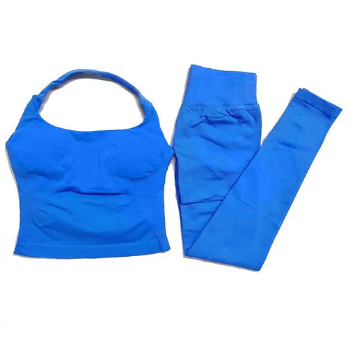 ALMASTRONG Women’s 2-Piece Yoga Set – Halter Top & Leggings Outfit