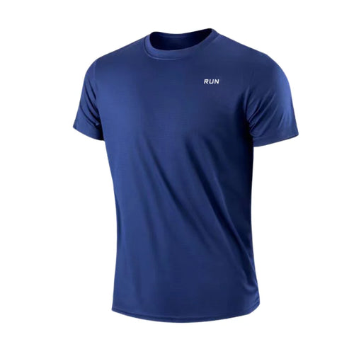 Men's Quick Dry Short Sleeve Gym Running Moisture Wicking Round Neck - ALMASTRONG