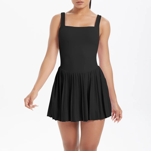 ALMASTRONG Women’s Gym Jumpsuit Set – Yoga Fitness Shorts & Tennis Skirt Outfit