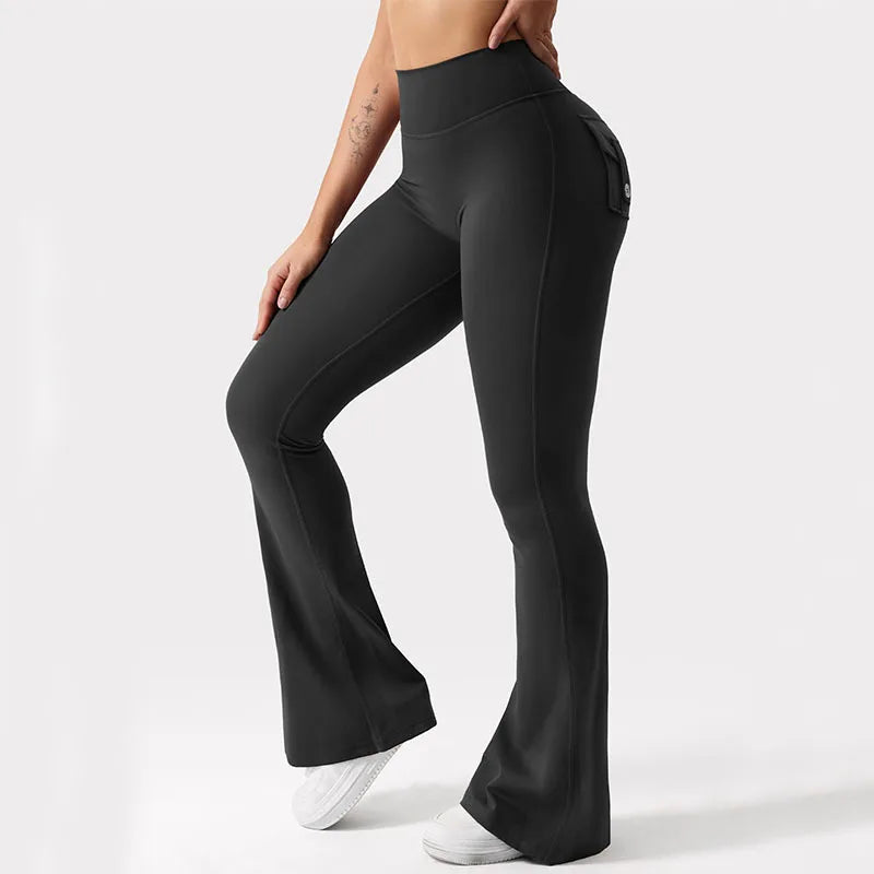 Women’s High Waisted Cargo Leggings – Booty Lift & Flare Fit