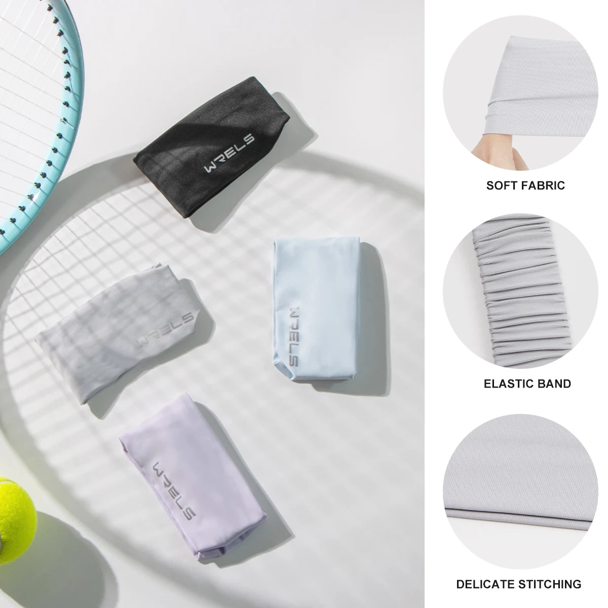 WRELS Sport Headband Running Fitness Sweatband Elastic Absorbent Sweat