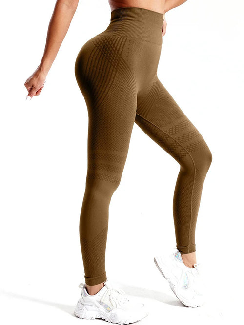 Seamless Knit Leggings for Women Elastic High Waist Tights Gym