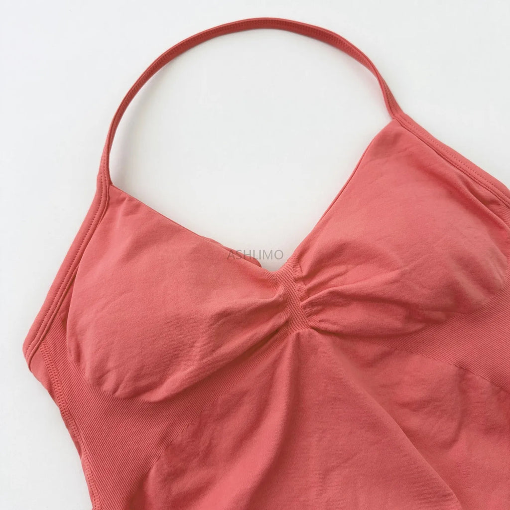 Impact Longline Strappy Gym Top Backless Gym Clothes Women Scrunch