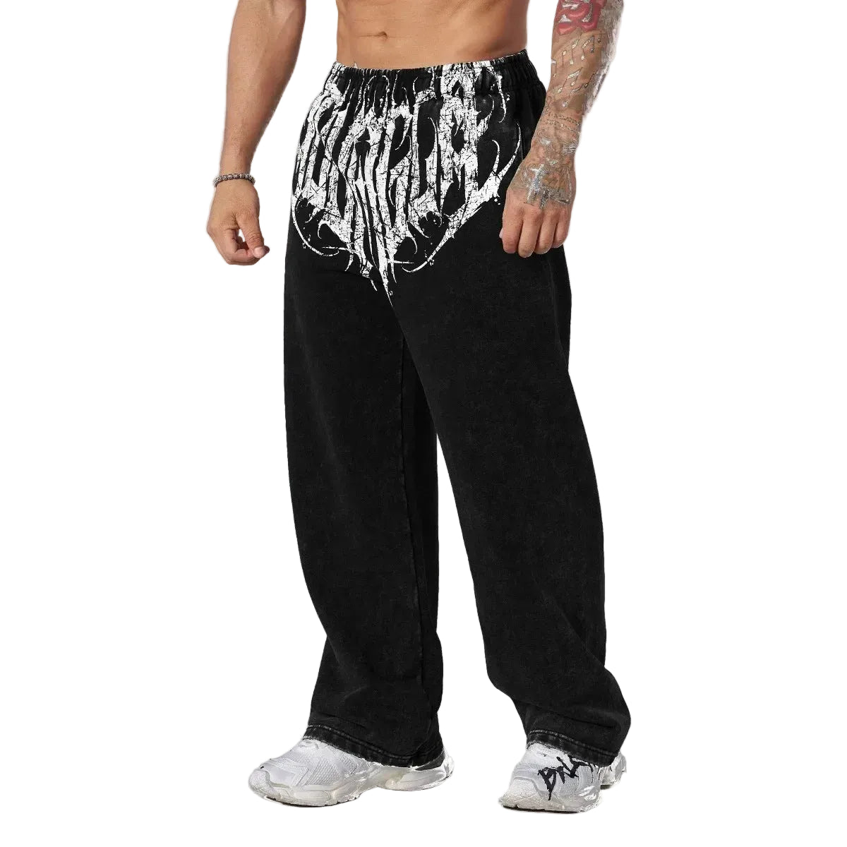 Men's straight legs wide pants fitness training casual sports outdoor running trousers fashion American style brand sports pants - ALMASTRONG
