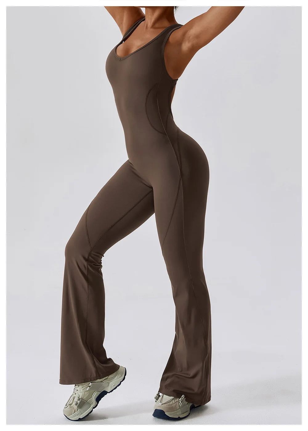 ALMASTRONG women’s sports jumpsuit and yoga set, stretch fitness romper for training, gym, and active workouts.