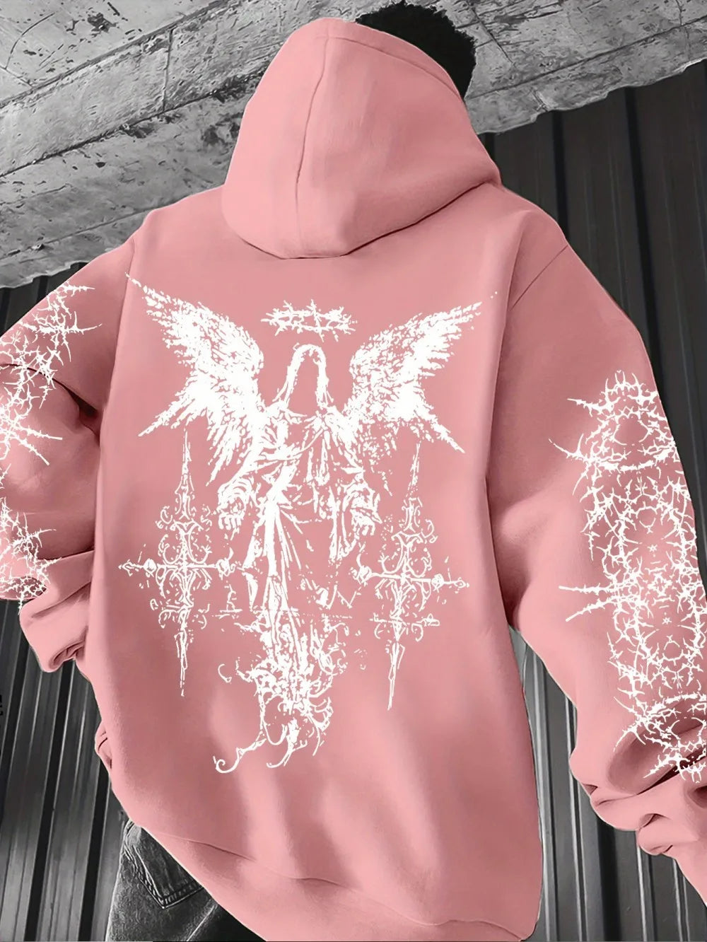 Gothic Style Angel Print Hoodies Men Women Outdoor Street Casual Sport Trend Hip-hop Couple Long-sleeve Autumn Winter Sweatshirt - ALMASTRONG