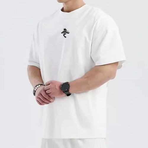 men Loose oversized short sleeved T-shirt men summer mesh sports