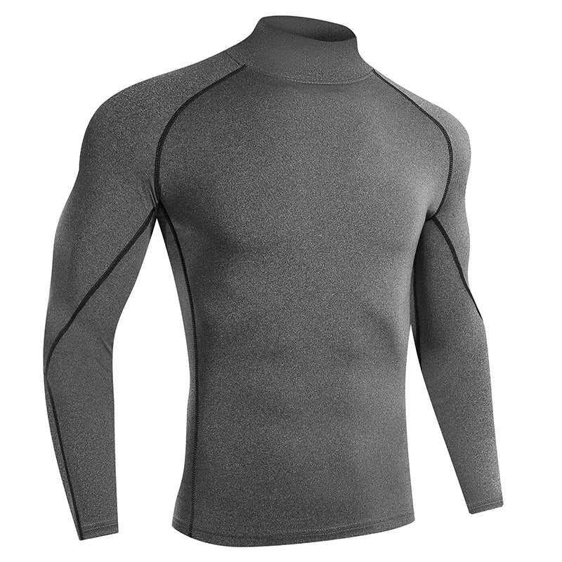 Men Running T shirt Quick Dry Bodybuilding Sport Shirt Long Sleeve