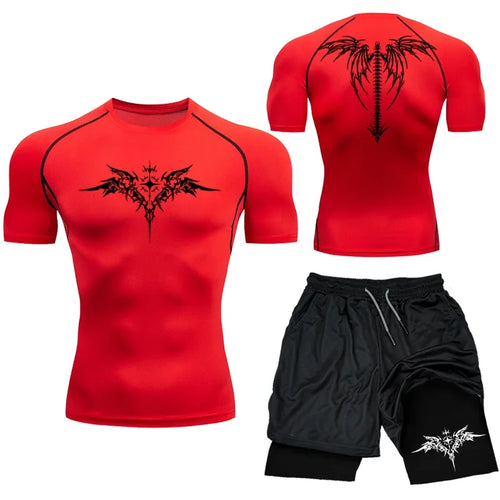New MMA Boxing Compression Set Sportwear for Men Quick Dry Gym Shorts