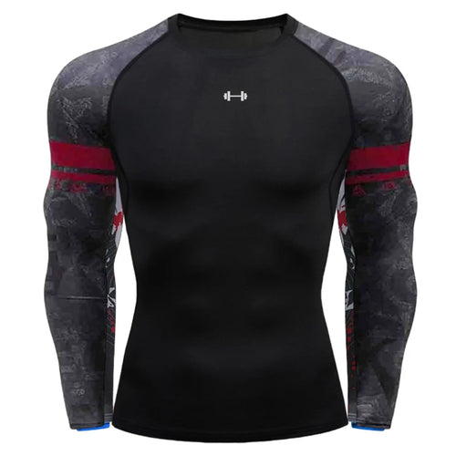 Gym Compression Dry Fit Men's Long Sleeves Fitness T-shirt Spring And