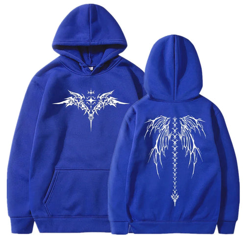 Men’s Wing Print Hoodie – Fashionable Long Sleeve