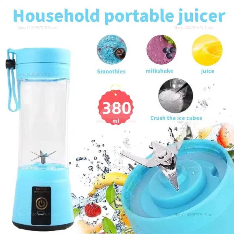 Portable USB Juicer Blender – 380ml Rechargeable Mini Mixer