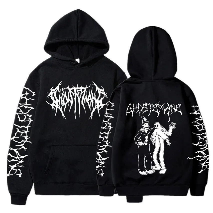 Ghostemane Double Sided Print Hoodie Men's Fashion Hip Hop Metal Rock Hoodies Gothic Oversized Sweatshirt Tracksuit Streetwear - ALMASTRONG