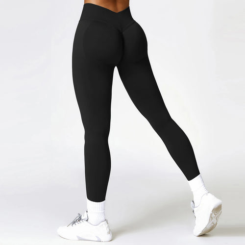 Women's V Back Sports Leggings Athletic Fitness Gym Yoga Pants Tights