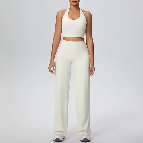 ALMASTRONG Women’s 2PCS Yoga Set – Backless Halter Bra & Pants