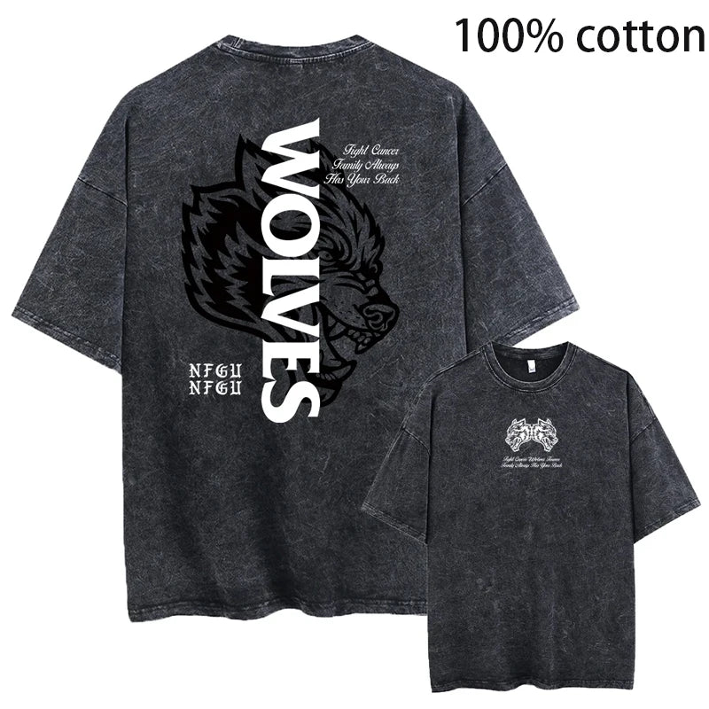 Plus-Size Dark Fitness Retro Campus Print 100% Cotton Men's